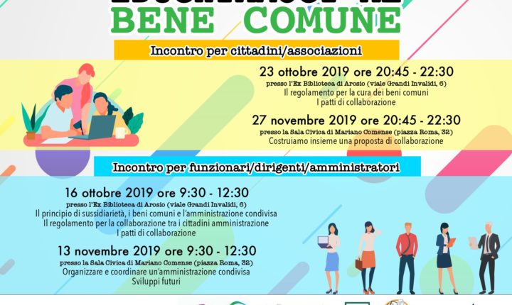 Due incontri per parlare di bene comune e patti di collaborazione: ti aspettiamo!