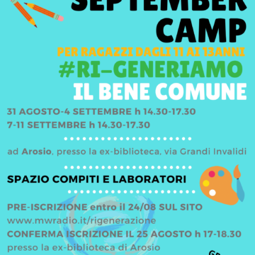 Iscriviti al September Camp #Ri-Generiamo il Bene Comune!